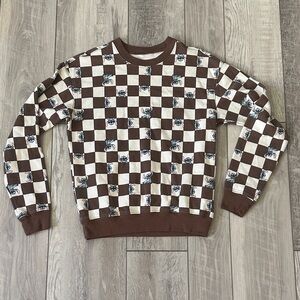 Disney Stitch Brown Checkered Junior’s  Sweater